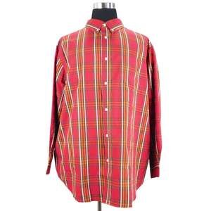 KingSize Mens 2XL Big Plaid Checkered Long Sleeve Button Shirt w/ Pocket
